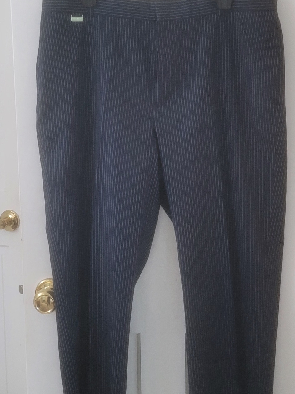 Ralph Lauren Navy Pinstripe Straight Leg Pants